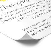 Rustic Yellow Sunflower Wedding Memorial Sign Poster (Hoek)