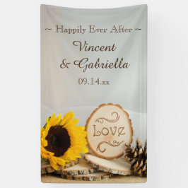 Rustic Yellow Sunflower Woodland Wedding Spandoek