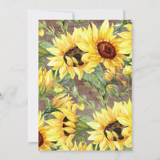 Rustic Yellow Sunflowers bevestiging Kaart (Achterkant)