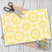 Rustic Yellow White Circle Pattern Tissuepapier