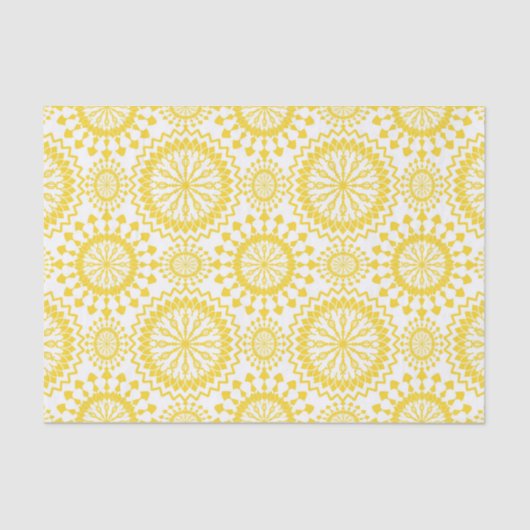 Rustic Yellow White Circle Pattern Tissuepapier (Voorkant)