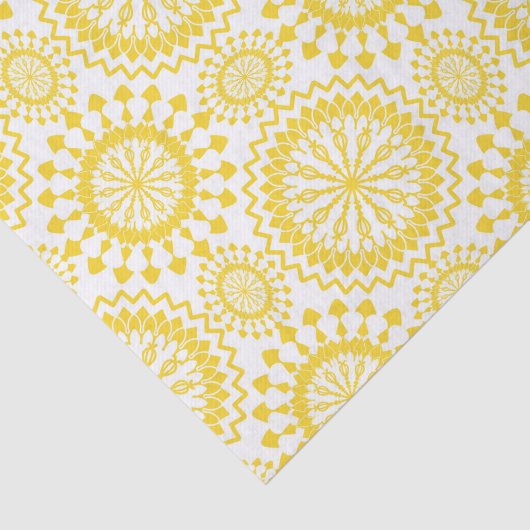 Rustic Yellow White Circle Pattern Tissuepapier (Detail)