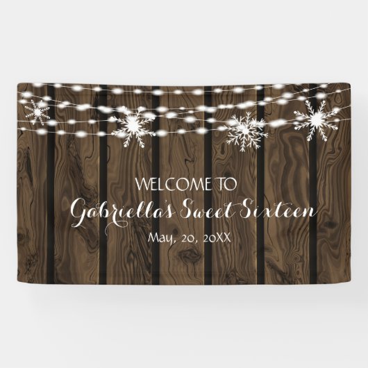 Rustic yet Droy Winter Sweet Sixteen Banner (Horizontaal)