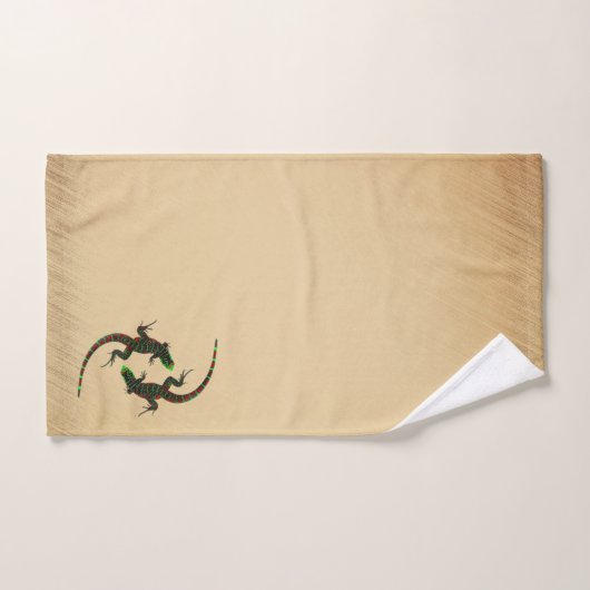 Rustic Yin Yang Lizards Bad Handdoek (Handdoek)