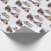 Rustic Yorkie Kerstmis Cadeaupapier (Hoek)