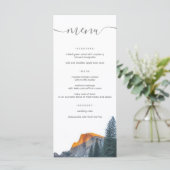 Rustic Yosemite Half Dome Sunset Wedding Menu (Staand voorkant)