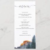 Rustic Yosemite Half Dome Sunset Wedding Menu (Voorkant)