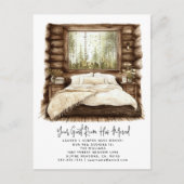 Rustic Your Guest Room Has Moved Watercolor House  Aankondigingskaart (Voorkant)