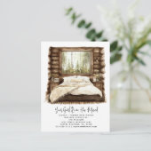 Rustic Your Guest Room Has Moved Watercolor House  Aankondigingskaart (Staand voorkant)