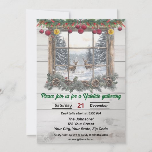 Rustic Yuletide Christmas Gathering Kaart (Voorkant)