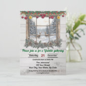 Rustic Yuletide Christmas Gathering Kaart (Staand voorkant)