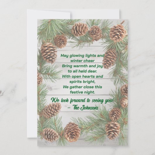 Rustic Yuletide Christmas Gathering Kaart (Achterkant)