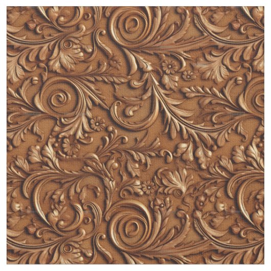 Rustic zadel bruin bewerkt leer stof (Close Up)
