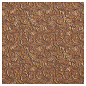 Rustic zadel bruin bewerkt leer stof (Swatch)