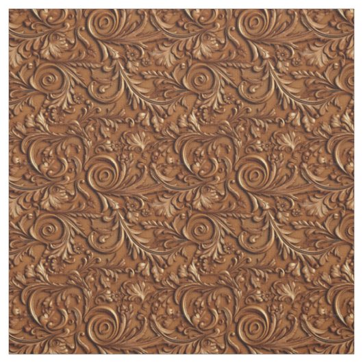 Rustic zadel bruin bewerkt leer stof (Swatch)