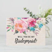 Rustic zal je mijn Bridesmaid-kaart zijn Kaart (Staand voorkant)