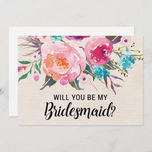 Rustic zal je mijn Bridesmaid-kaart zijn Kaart (Voorkant / Achterkant)