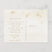 Rustic zal je zijn mijn Bridesmaid Dandelion Ivory Uitnodiging Briefkaart (Achterkant)