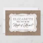 Rustic Zal jij mijn dienstmeisje zijn? | Bridesmai Kaart (Voorkant)