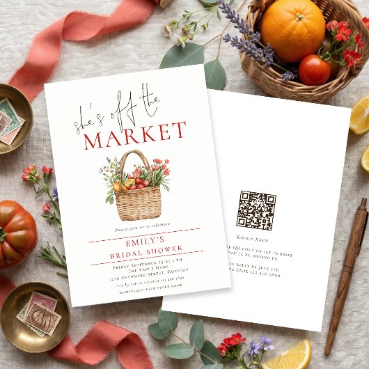 Rustic Ze is van de Markt QR Code Bruiloft Kaart