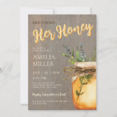 Rustic Ze Vond Haar Honing Bruiloftsborrel Kaart (Voorkant)