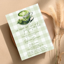 Rustic Ze Vond Haar Perfecte Matcha Bruidsuitnodig Kaart