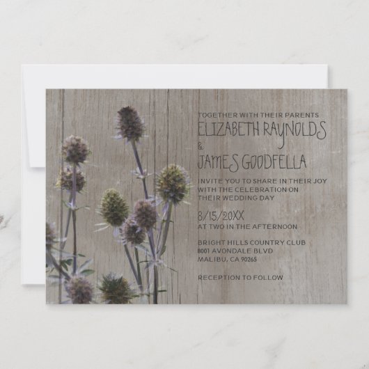 Rustic Zee Holly Wedding Invitations Kaart (Voorkant)