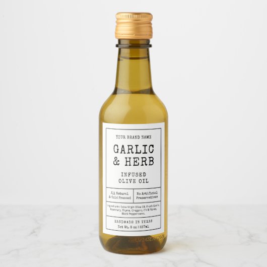 Rustic  Zelfgemaakte Kruidenfles Label Wijn Etiket (Voorkant)