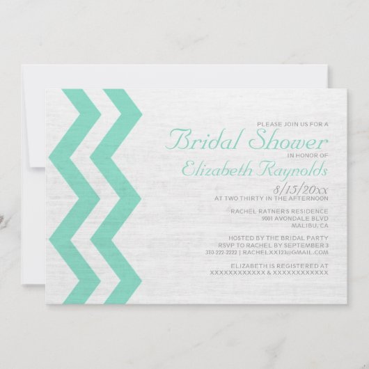 Rustic Zigzag Bridal Shower Invitations Kaart (Voorkant)