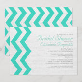 Rustic Zigzag Bridal Shower Invitations Kaart (Voorkant / Achterkant)
