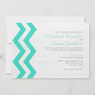 Rustic Zigzag Wedding Invitting Kaart