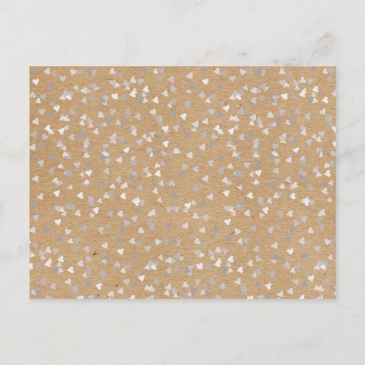 Rustic Zilveren Hart Kalender Save the Date Liefde Aankondigingskaart (Achterkant)