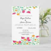 Rustic Zinnia Flowers Weddenschap Kaart (Staand voorkant)