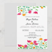 Rustic Zinnia Flowers Weddenschap Kaart (Voorkant / Achterkant)