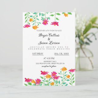 Rustic Zinnia Flowers Weddenschap Kaart