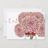 Rustic Zinnia Red Mason Jar Wild Flower Wedding Kaart (Achterkant)