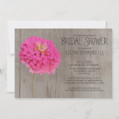 Rustic Zinnias Bridal Shower Invitations Kaart (Voorkant)