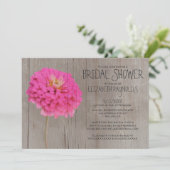 Rustic Zinnias Bridal Shower Invitations Kaart (Staand voorkant)