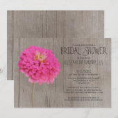 Rustic Zinnias Bridal Shower Invitations Kaart (Voorkant / Achterkant)