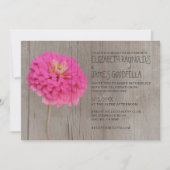 Rustic Zinnias Wedding Invitations Kaart (Voorkant)