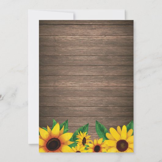 Rustic Zonnebloem 60ste Verjaardagsuitnodiging Kaart (Achterkant)