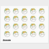 Rustic Zonnebloem Schrift Bedankt Bruidsfeest Ronde Sticker (Vel)