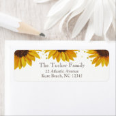 Rustic Zonnebloemen Gouden Stippen Retouradres Etiket (Insitu)