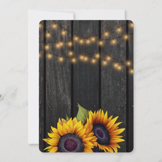 Rustic zonnebloemen wijziging van plannen aankondi kaart (Achterkant)