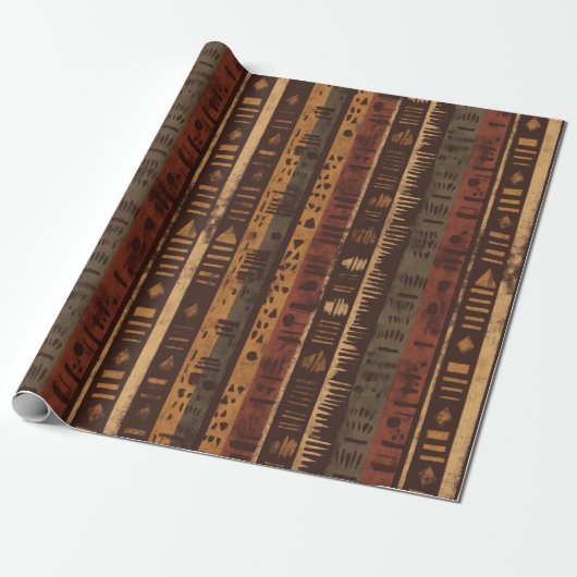 Rustic Zuidwestelijke Streeppatroon (5) Cadeaupapier (Uitgerold)