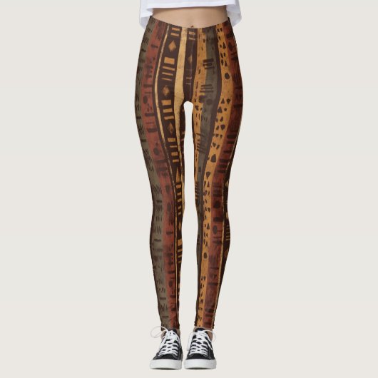 Rustic Zuidwestelijke Streeppatroon (5) Leggings (Voorkant)