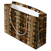 Rustic Zuidwestelijke Streeppatroon (6) Groot Cadeauzakje (Achterkant Gekanteld)