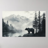 Rustic Zwart-Beren-Bergbos Wildernis Poster (Voorkant)