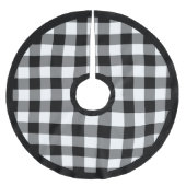 Rustic Zwart En Wit Buffalo Plaid Kerstboom Rok (Voorkant)
