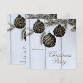Rustic Zwart en Wit Kerstfeest Kaart (Voorkant / Achterkant)
